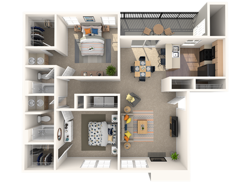 Two Bedroom Two Bath Apartment